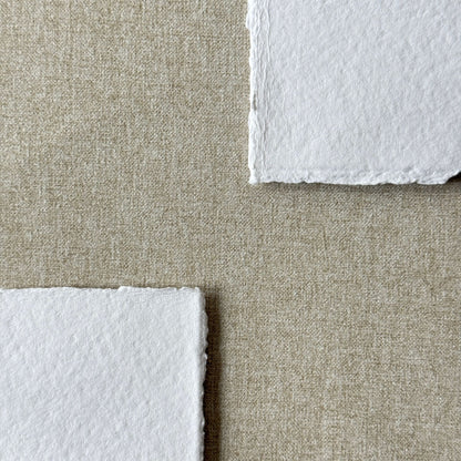 Handmade Paper Place Card with Blush Ribbon | Set of 10 | Printed
