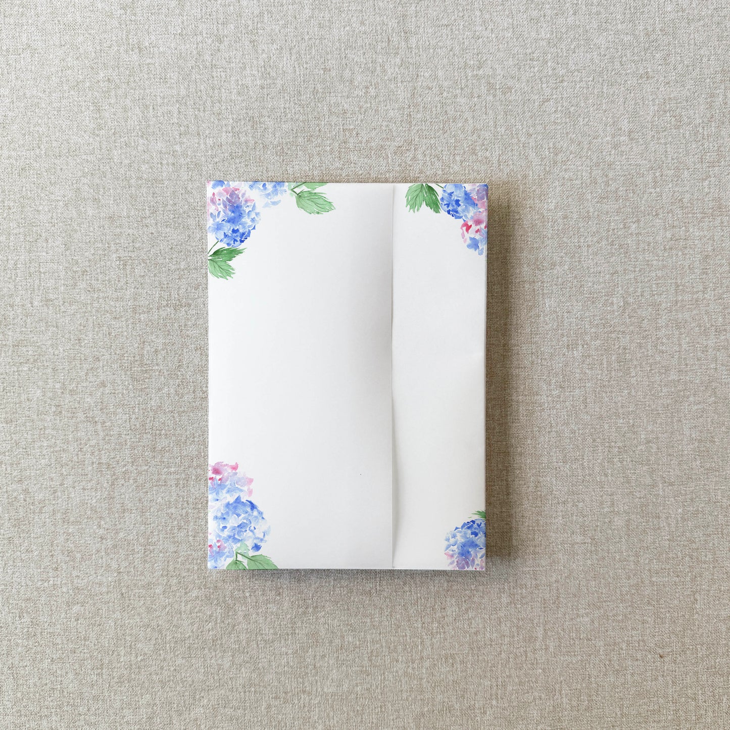 Hydrangeas Vellum Wrap | A7 or A6 | Set of 10