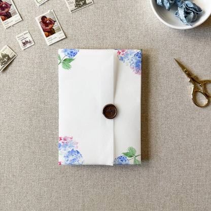 Hydrangeas Vellum Wrap | A7 or A6 | Set of 10