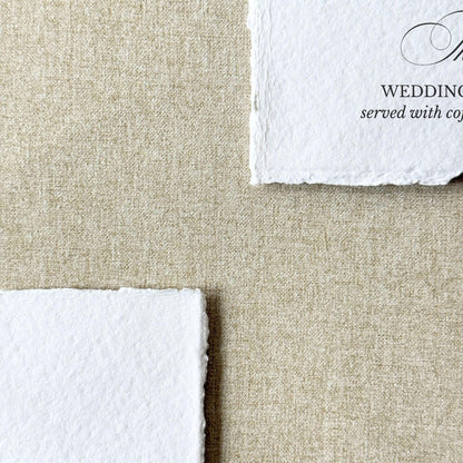 White Bow Menus with Name Cards | Handmade paper | Set Of 10