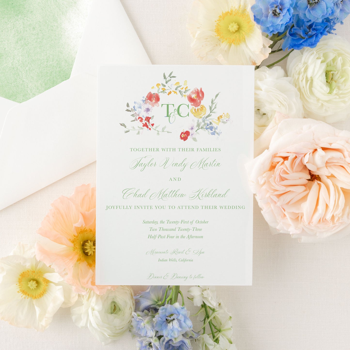 The Garden Collection | Semi-Custom Watercolor Wedding Invitations