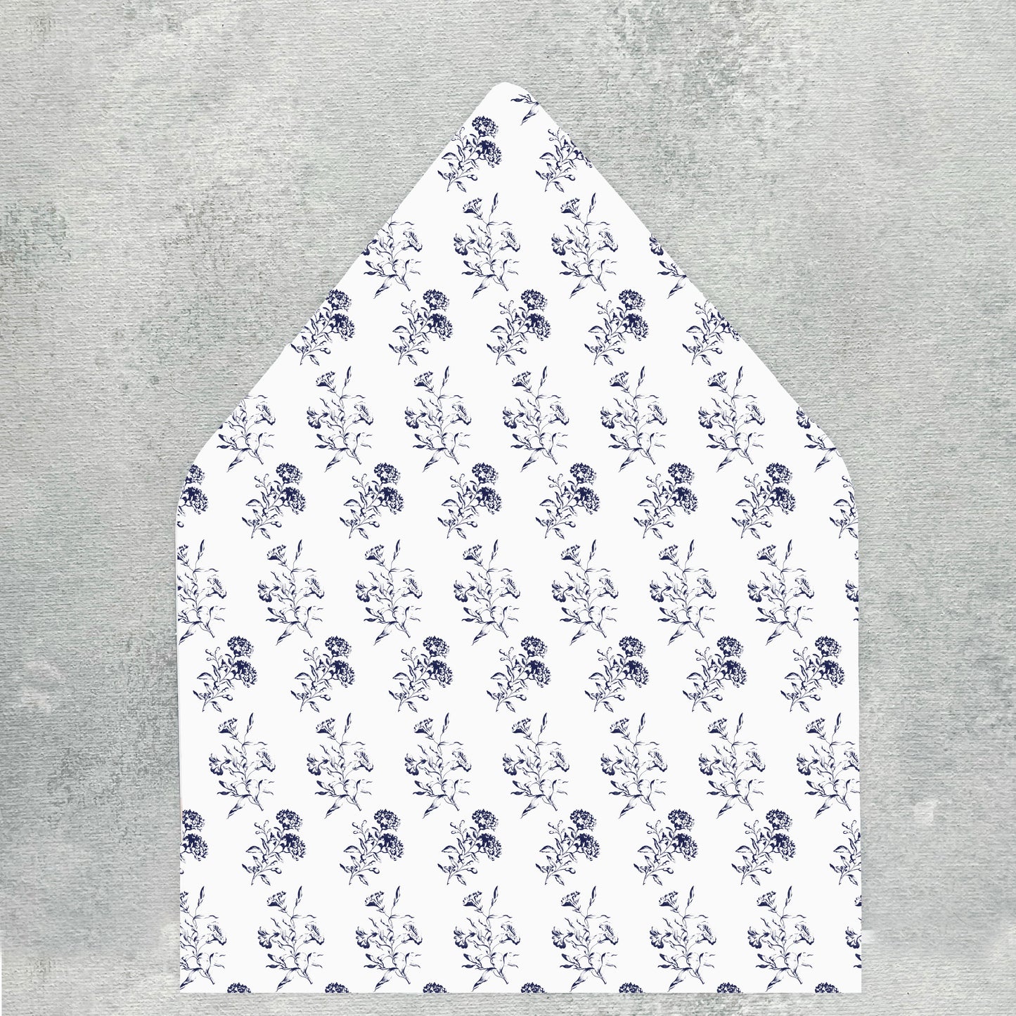 Navy Blue Toile Euroflap Envelope Liner | Set of 10 | For 5x7” invitations