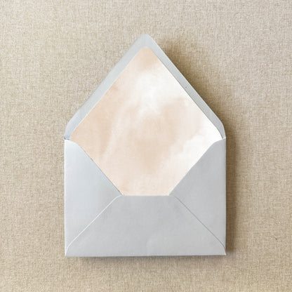 Neutral Beige Watercolor Envelope Liner | Euro Flap | Set of 10