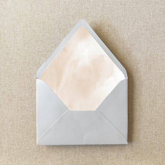Neutral Beige Watercolor Envelope Liner | Euro Flap | Set of 10