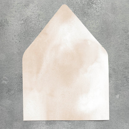 Neutral Beige Watercolor Envelope Liner | Euro Flap | Set of 10
