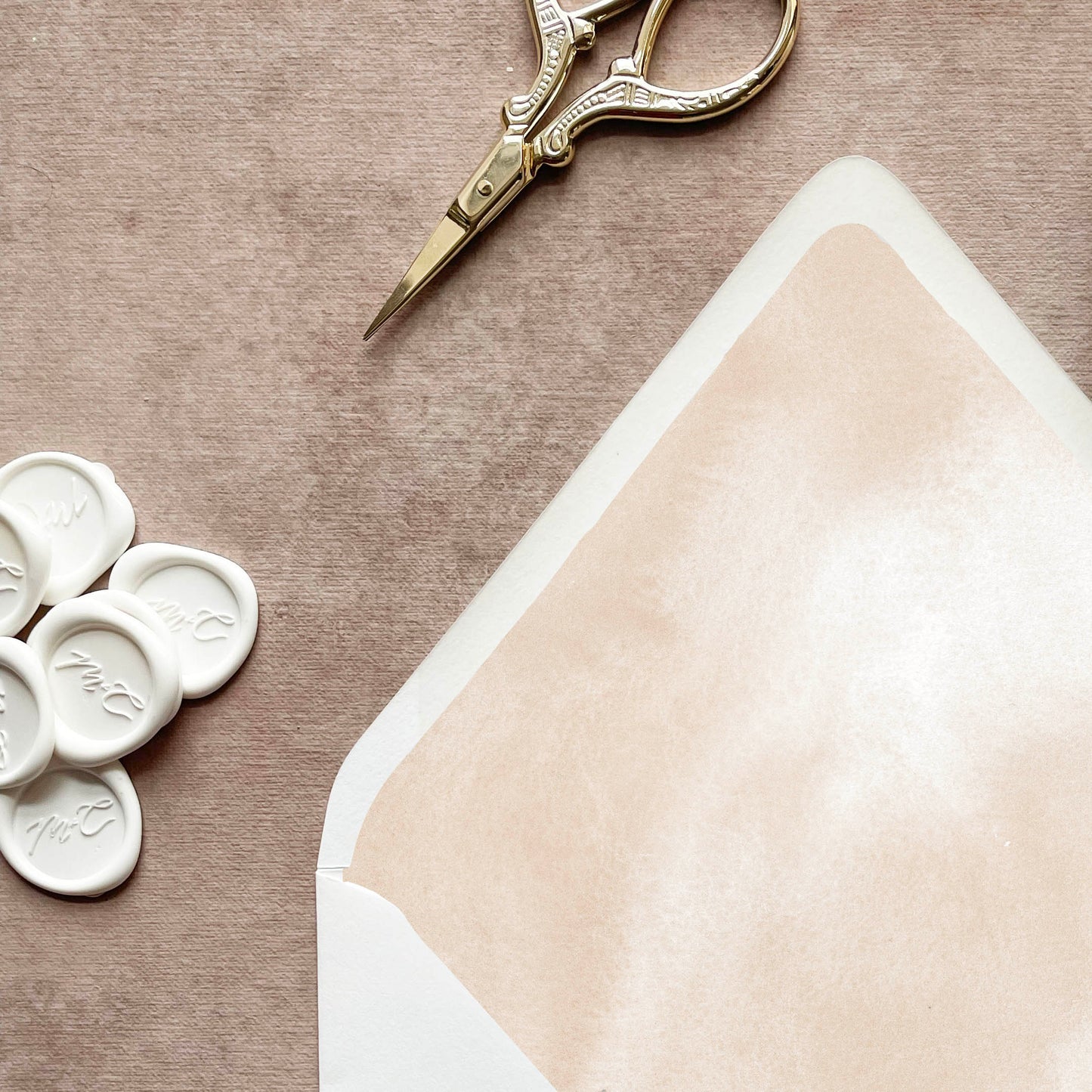 Neutral Beige Watercolor Envelope Liner | Euro Flap | Set of 10