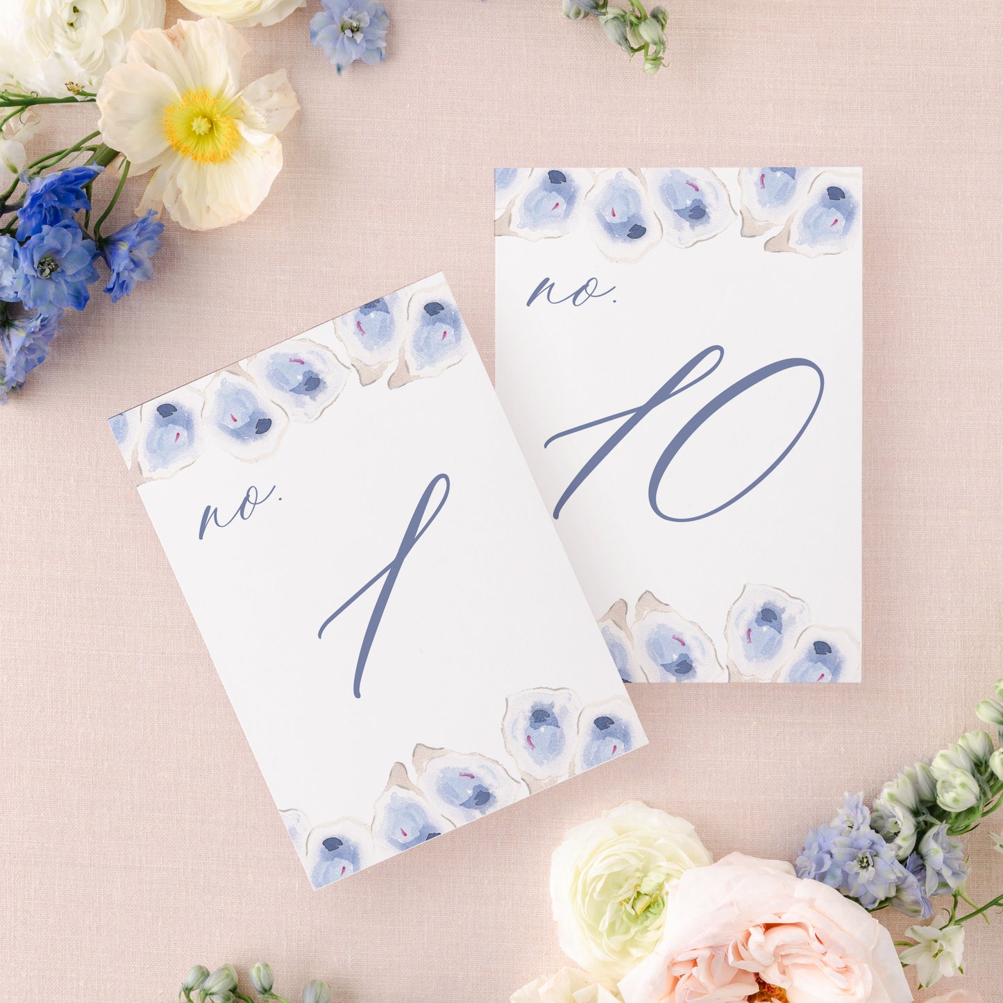 Oyster Watercolor Table Numbers | Watercolor Paper