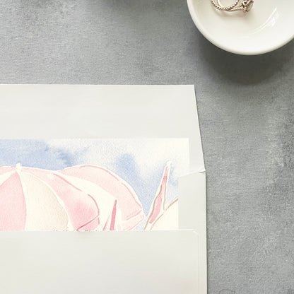 Pink Beach Tropical Envelope Liner | Square Flap | Set of 10
