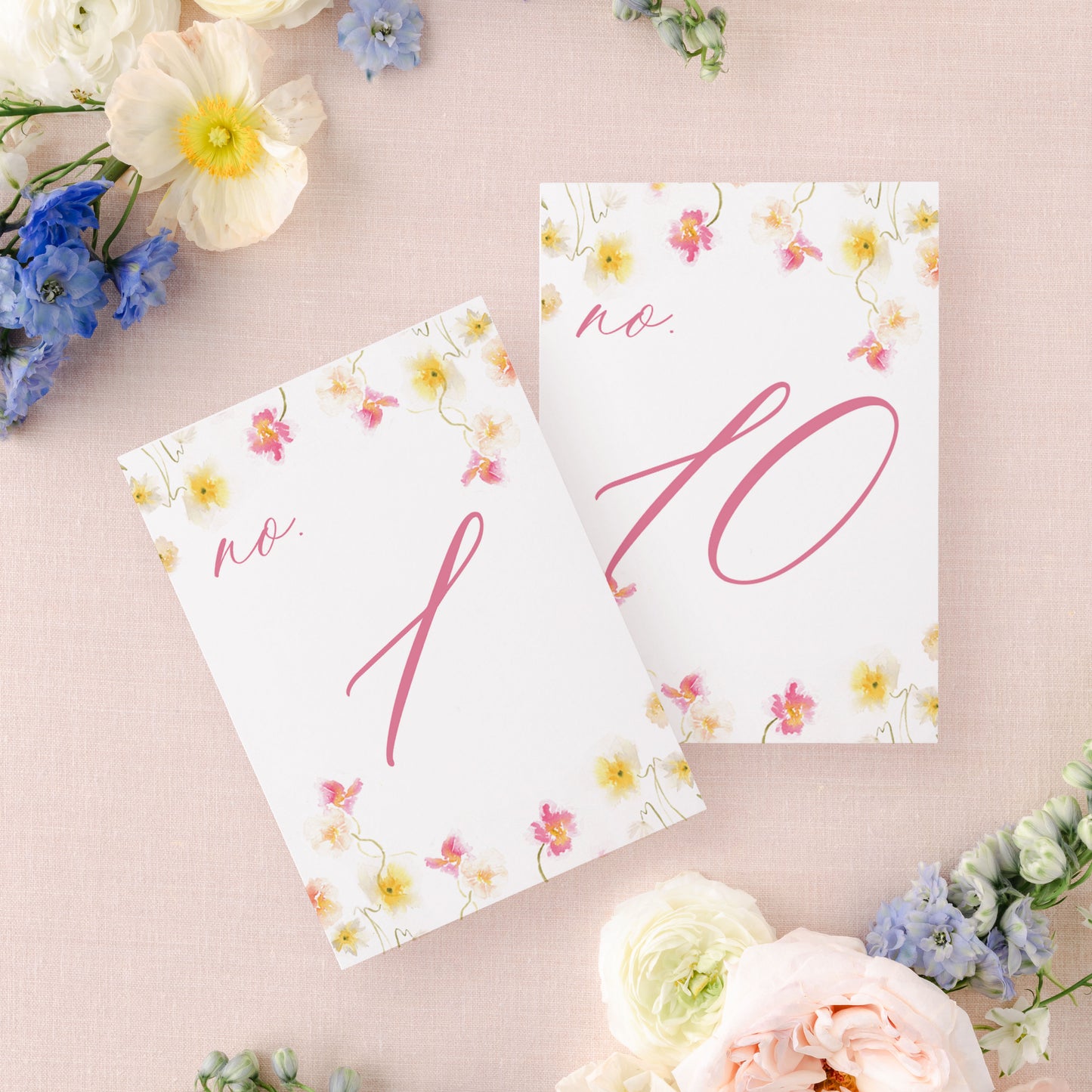 Bright Floral Poppies Watercolor Table Numbers | Watercolor Paper