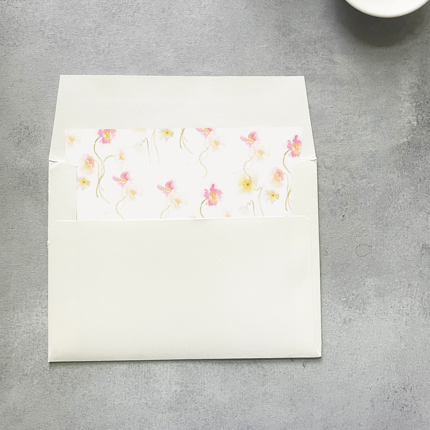 Bright Poppy Floral Envelope Liner | Square Flap | Set of 10