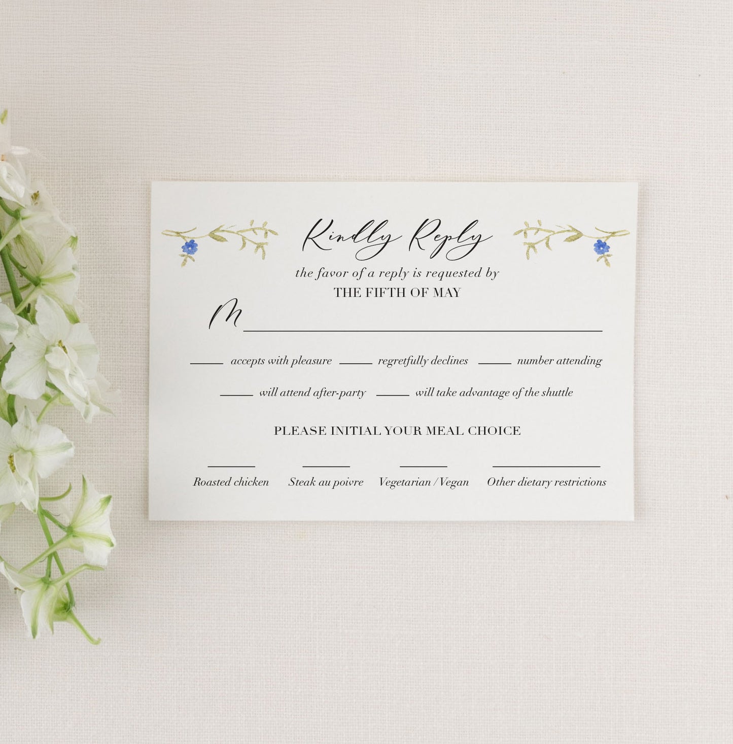Venue Collection Mail Back RSVP Card