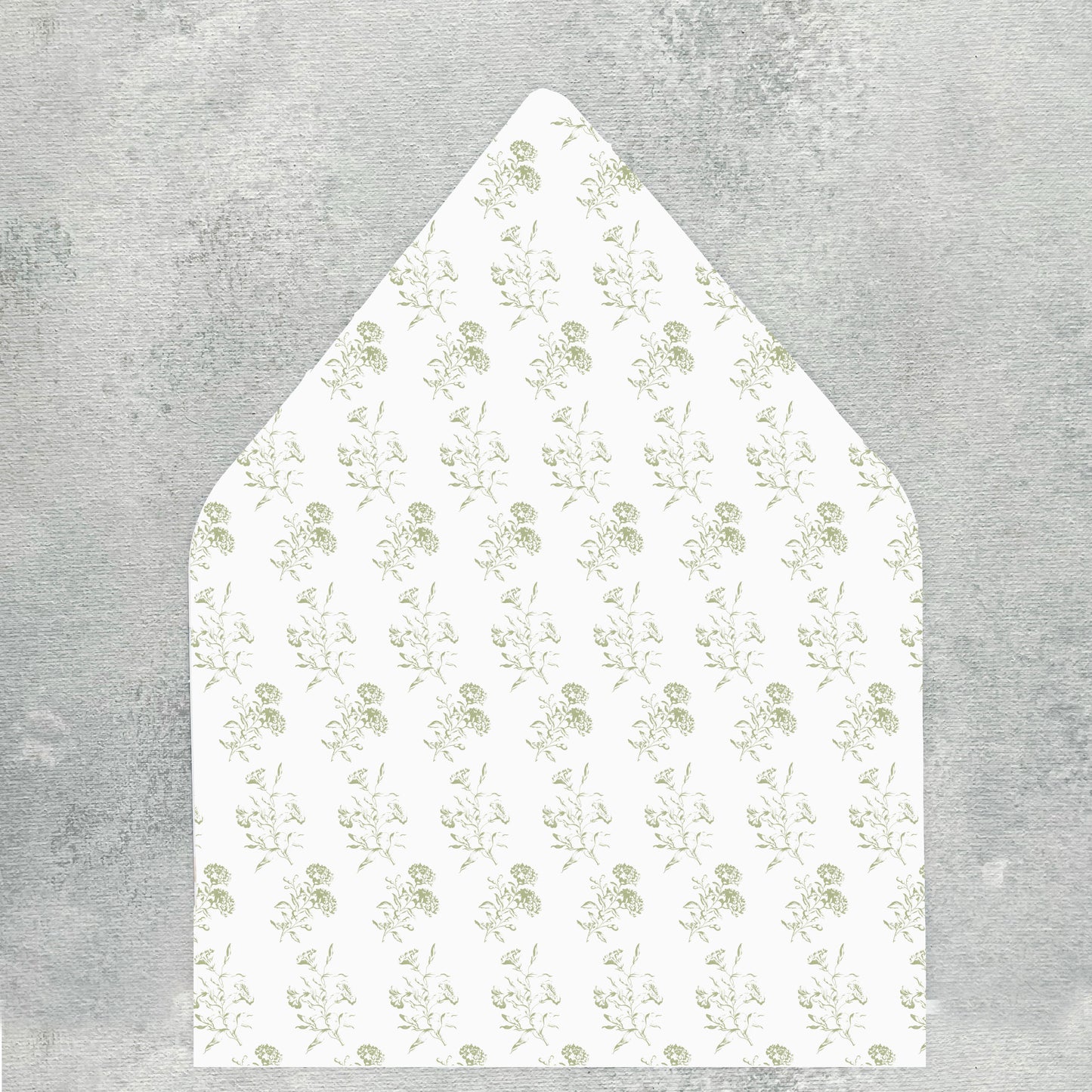Sage Green Toile Euroflap Envelope Liner | Set of 10 | For 5x7” invitations