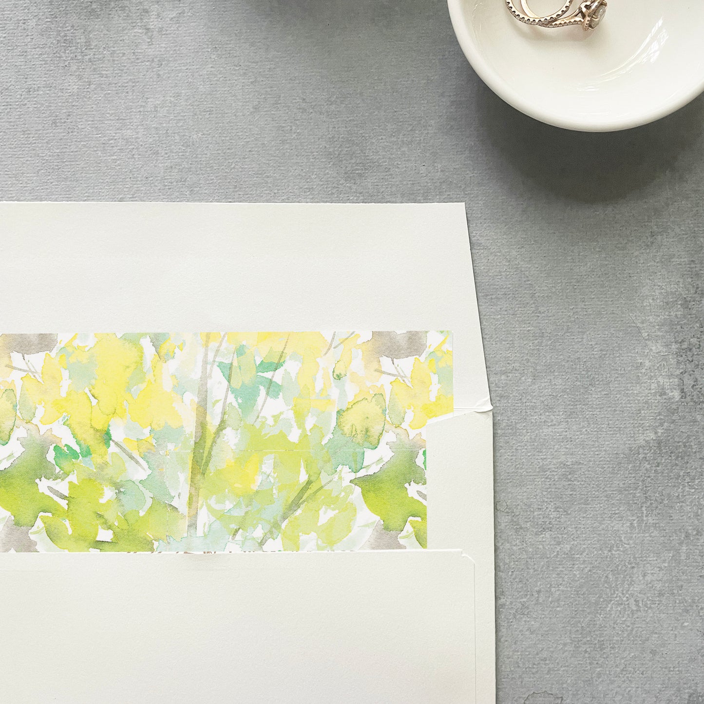 Spring Watercolor Envelope Liner | Square Flap | Set of 10