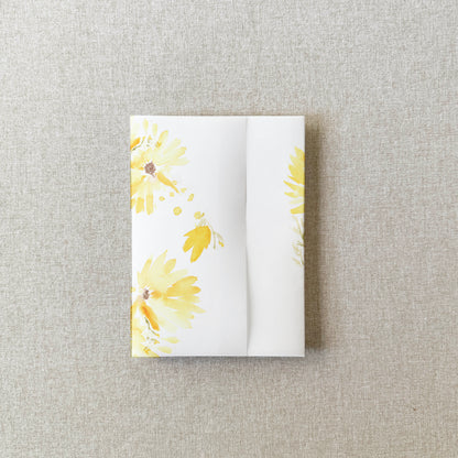 Sunflower Vellum Wrap | A7 or A6 | Set of 10