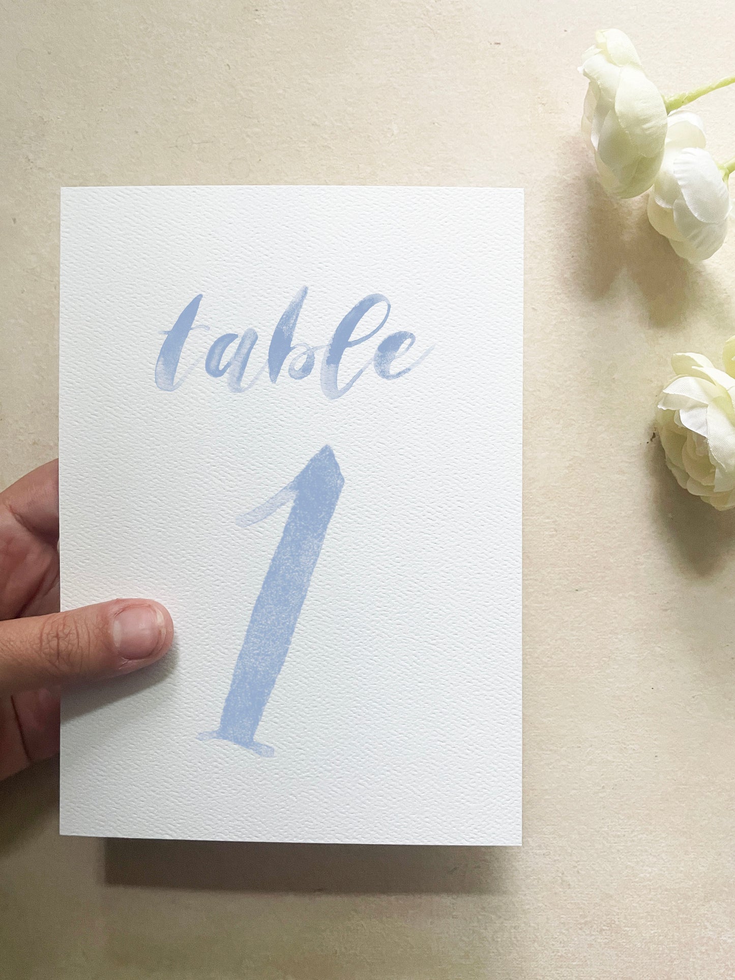 Blue Watercolor Table Numbers | Watercolor Paper