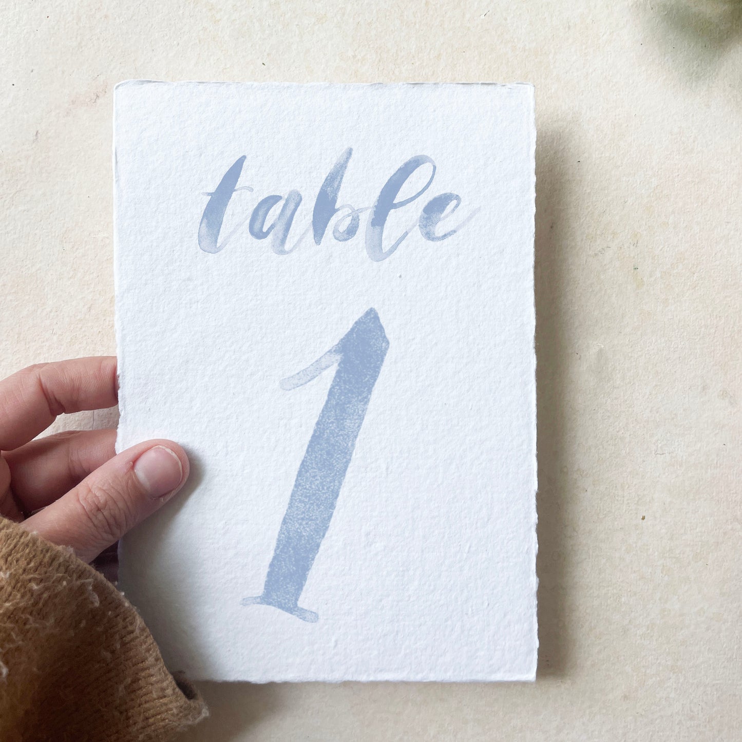 Blue Watercolor Table Numbers | Handmade Paper