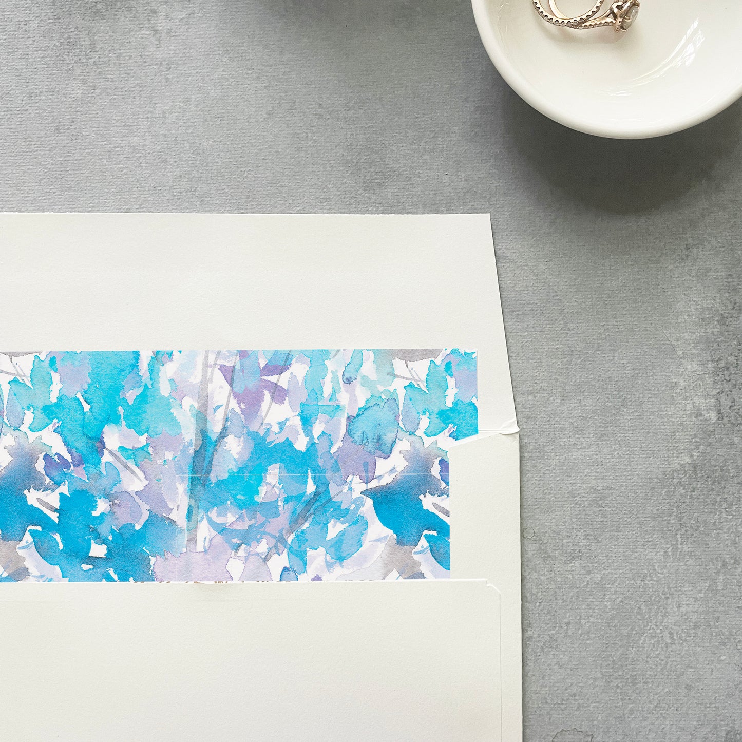 Winter Watercolor Envelope Liner | Square Flap | Set of 10